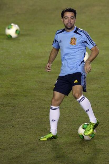 Xavi Hernández, durante un entrenamiento.