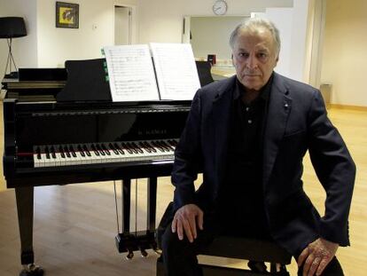 El director de orquesta Zubin Mehta en el Palau de les Arts Reina Sof&iacute;a de Valencia.