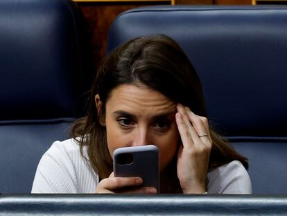 La ministra de Igualdad, Irene Montero, el jueves en el Congreso.