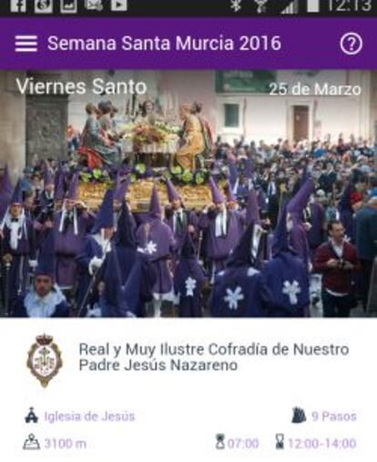 Aplicación dedicada a la Semana Santa de Murcia.