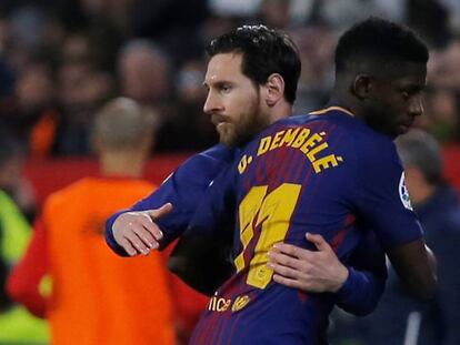 Messi i Dembélé, el passat mes de març.