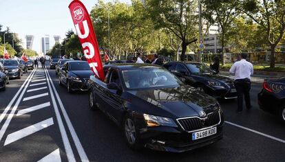 VTC durante una reciente manifestación en Madrid.