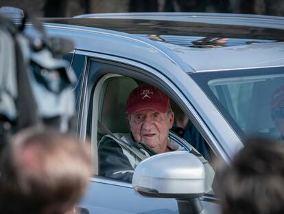 Juan Carlos I en la localidad gallega de Sanxenxo, el pasado el 20 de mayo.