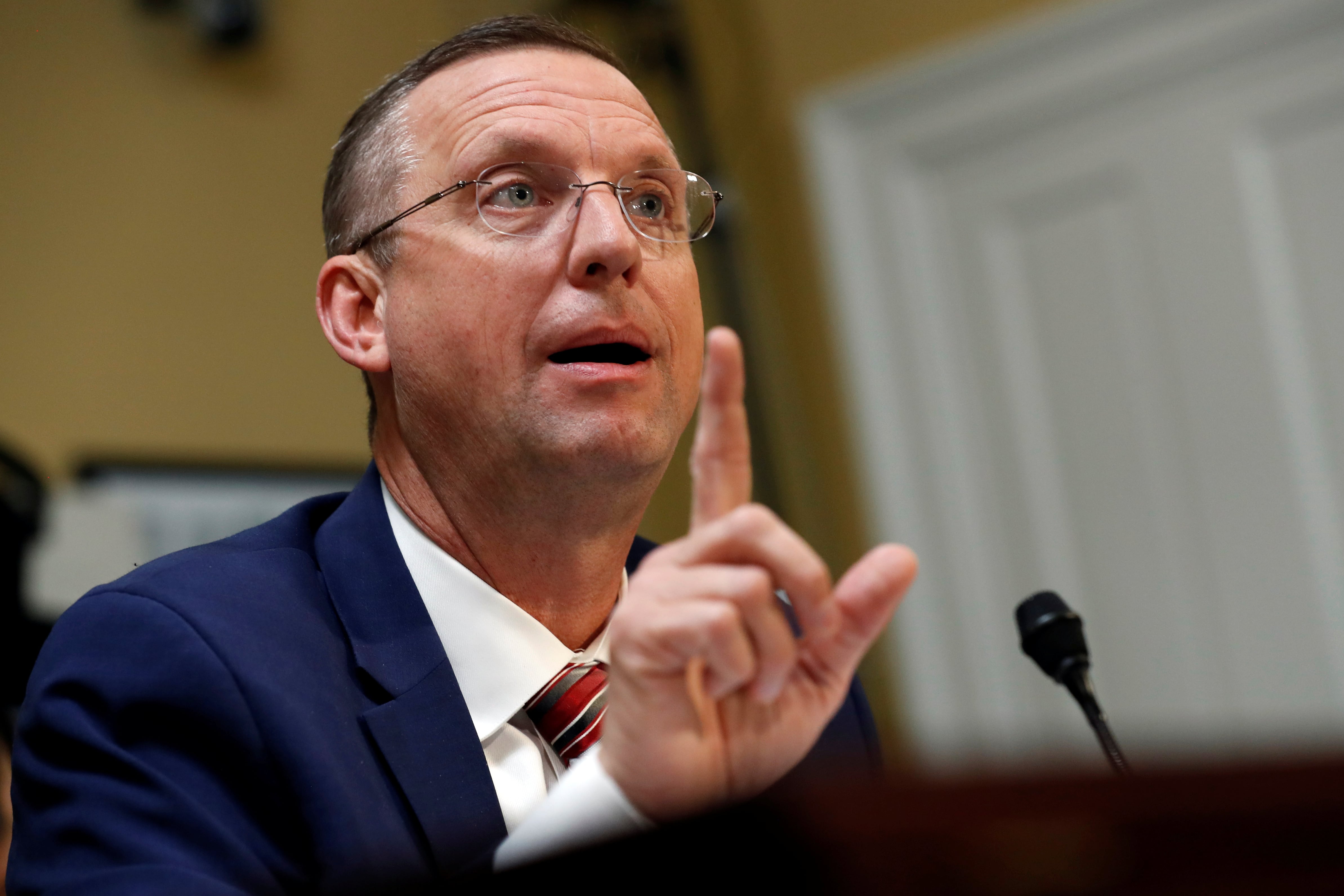 House Judiciary Committee ranking member Rep. Doug Collins (R-GA) speaks during a House Rules Committee hearing on the impeachment against U.S. President Donald Trump, on Capitol Hill in Washington, U.S., December 17, 2019. Jacquelyn Martin/Pool via REUTERS