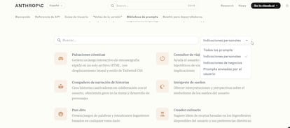 Biblioteca de prompts Anthropic