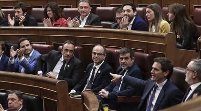 Intervención del líder de Ciudadanos, Albert Rivera, en el Congreso, el pasado 21 de mayo. 