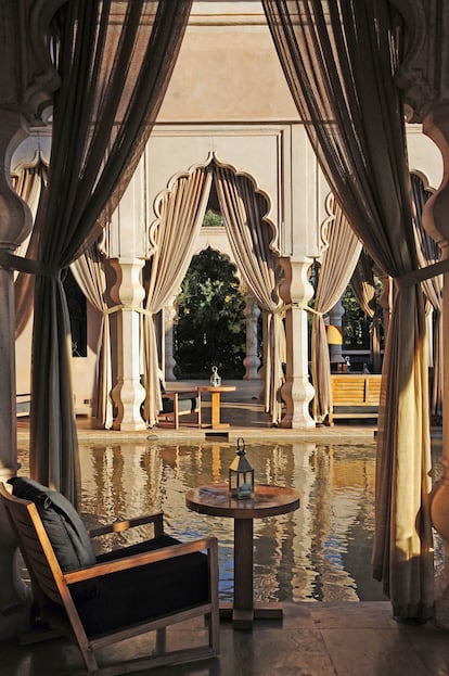 The swimming pool at the Palais Namaskar hotel.