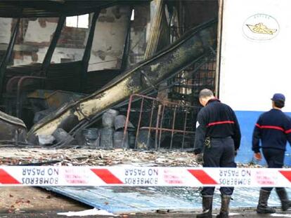 Incendio en un almacén del puerto de Benicarló