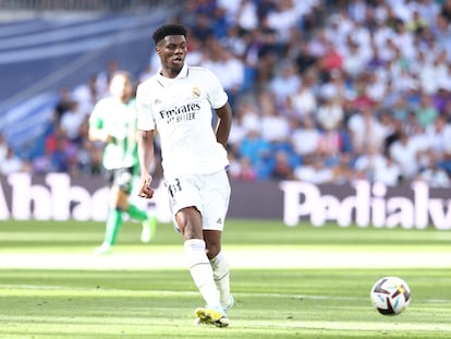 Tchouameni, el pasado sábado contra el Betis en el Bernabéu.