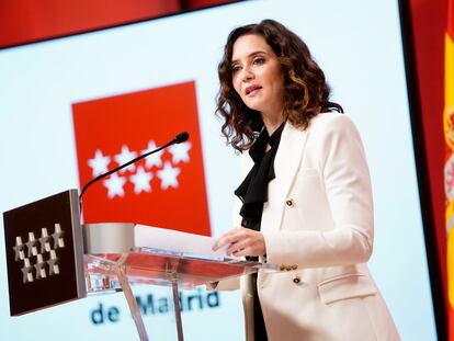 La presidenta de la Comunidad de Madrid, Isabel Díaz Ayuso, el pasado miércoles en la Real Casa de Correos.