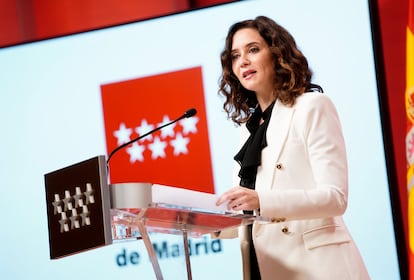 La presidenta de la Comunidad de Madrid, Isabel Díaz Ayuso, el pasado miércoles en la Real Casa de Correos.