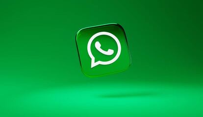 Logo en tres dimensiones de WhatsApp