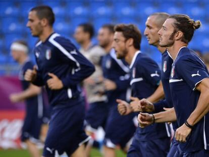 Entrenamiento de la selección italiana.