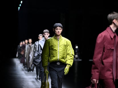 Desfile de la colección otoño / invierno 2024 de Gucci en la semana de la moda masculina de Milán, el 12 de enero de 2024.