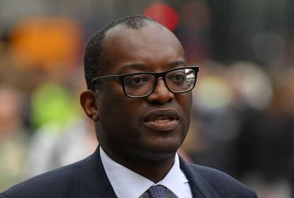 El secretario de Estado de Empresas y futuro ministro británico de Economía, Kwasi Kwarteng, el lunes en Londres