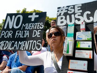 Protests in Caracas against drugs shortages in March.