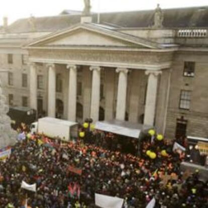 Imagen de la manifestación que se ha desarrollado en Dublín.