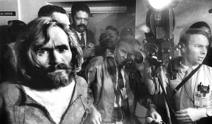 Charles Manson durante el juicio celebrado después de los asesinatos cometidos por él mismo y su 'familia'.