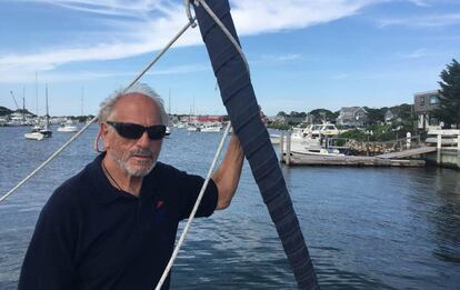 Vittorio Fabris, a mediados de junio, en Falmouth, frente a Nantucket. 