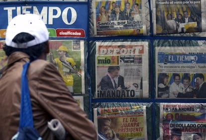 Portadas de los periódicos colombianos tras las elecciones