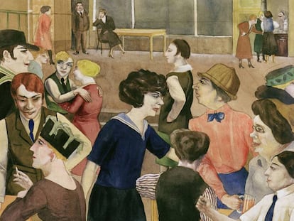 La obra 'Damenkneipe' (Club de mujeres), del artista alemán Rudolf Schlichter, c. 1925.