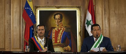 Hugo Chávez y Bachar el Asad, durante una ceremonia en el palacio de Miraflores de Caracas.