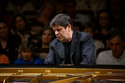 O pianista Javier Perianes durante sua maratona de concertos de Beethoven em 21 de junho no Auditório Nacional.