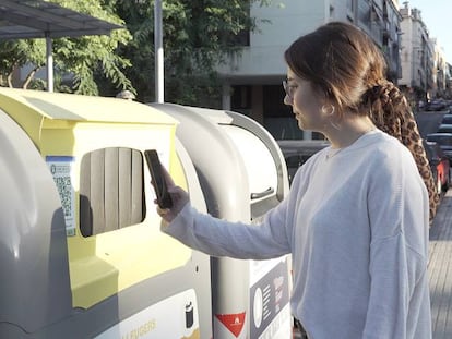 Uno de los contenedores de Reciclos instalados en Getafe (Madrid).