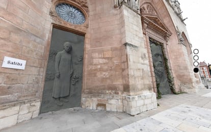 Recreación de la portada de la catedral de Burgos que prepara Antonio López.