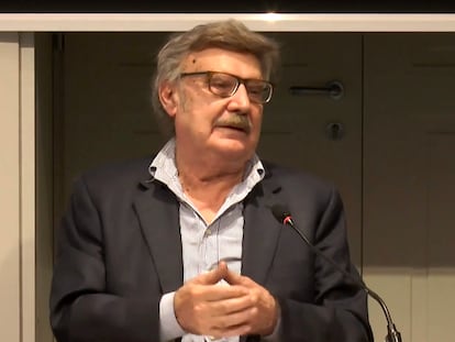 Luciano Pellicani en un acto en Scuola di Politica, Pozzuoli.