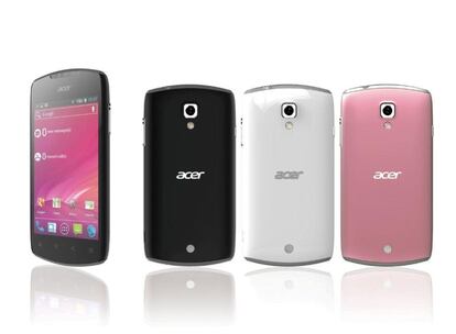 Liquid Glow, de la taiwanesa Acer, también funciona con Android (versión 4.0 Ice Cream Sandwich). Tiene una pantalla de 3,7 pulgadas, una cámara trasera de 5 megapíxeles y está disponible en tres colores: rosa, blanco y negro. Estará a la venta este verano a un precio por determinar.