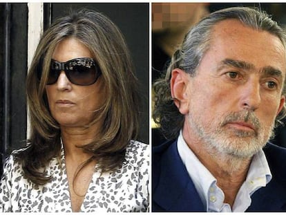 Fotografías de archivo el extesorero del PP Luis Bárcenas, la mujer de Bárcenas Rosalía Iglesias y del empresario Francisco Correa.