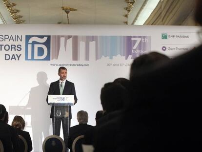 El rey Felipe VI, en el Spain Investors Day del año pasado.