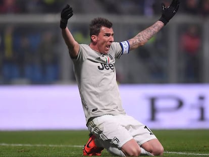 Mandzukic, durante un partido de la Juventus contra el Sassuolo.