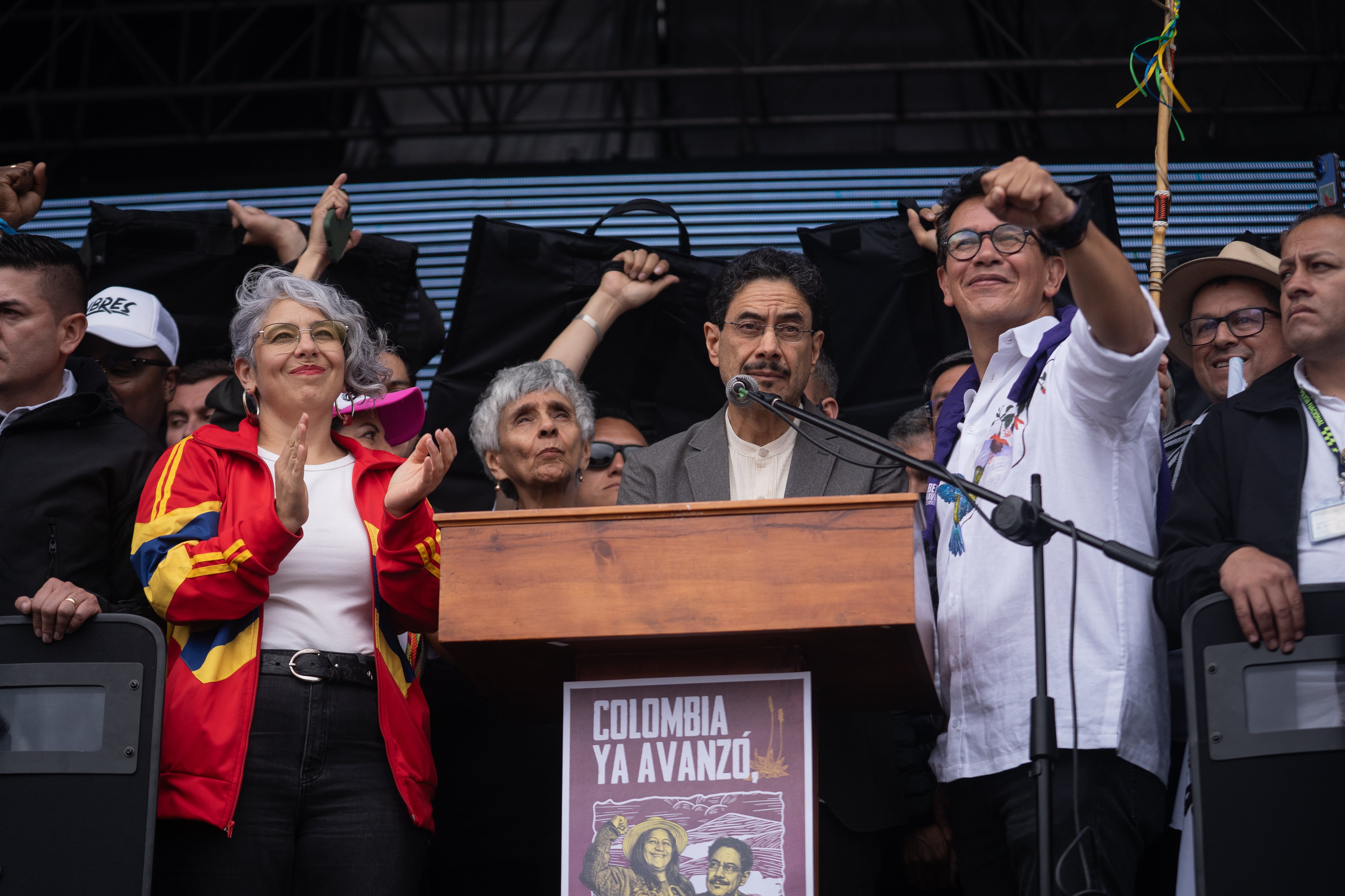 María José Pizarro e Iván Cepeda, en Pasto, el 15 de mayo.