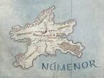 Mapa de la isla de Númernor en la Tierra Media creada por Tolkien.
