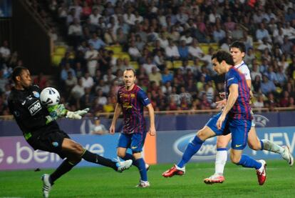 Cesc ha conseguido su primer gol con la camiseta del Barcelona.