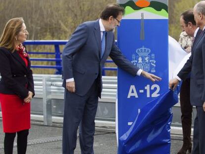 Rajoy, este lunes, en la inauguración de una autovía.