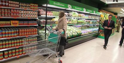 Interior de un supermercado de Mercadona.