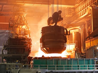 Horno de arco eléctrico de Sidenor en Basauri (Bizkaia).