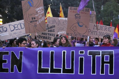 Aspecto de la manifestación celebrada en Valencia.