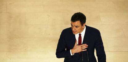 Pedro Sánchez durante su comparecencia este miércoles en el Congreso.