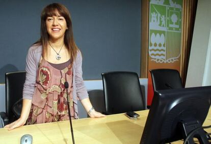 La directora de Comercio, Maite Valmaseda, durante su comparecencia.