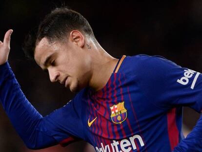 Coutinho, durante el encuentro ante el Alav&eacute;s.