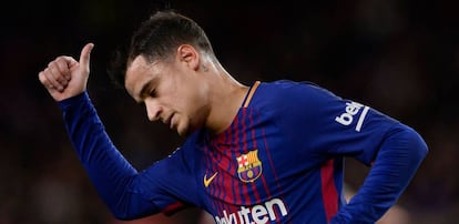Coutinho, durante el encuentro ante el Alavés.
