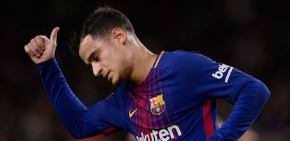 Coutinho, durante el encuentro ante el Alav&eacute;s.