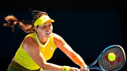 Jessica Pegula of the United States of America in action during her fourth Round Women's singles match against Elina Svitolina of Ukraine on Day 8 of the Australian Open at Melbourne Park in Melbourne, Monday, February 15, 2021. (AAP Image/James Ross) NO ARCHIVING, EDITORIAL USE ONLY
AAPIMAGE / DPA
15/02/2021 ONLY FOR USE IN SPAIN