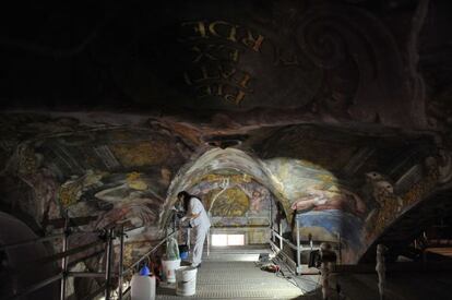 Trabajos de restauraci&oacute;n de San Nicol&aacute;s.