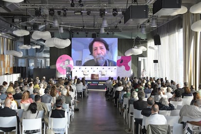 Massimo Cacciari, durante su intervención por vídeoconferencia en una imagen cedida por el festival de les Humanitats.