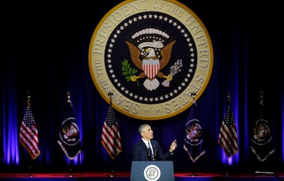 El presidente de Estados Unidos, Barack Obama, remarcó que corresponde a "todos" los ciudadanos ser "guardianes" de la democracia, no solamente cuando hay una elección, sino "durante toda la vida".